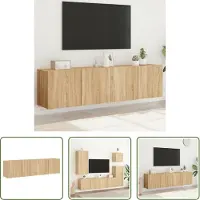 The Living Store TV-Wandschränke 2 Stk. Sonoma-Eiche 80x30x41 cm