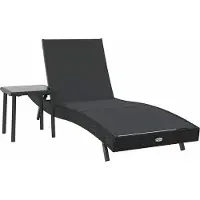 Syfax Sonnenliege 2 stk. Poly-Rattan Schwarz