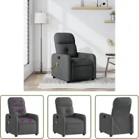 The Living Store Massagesessel Dunkelgrau Stoff