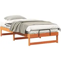 Syfax Bettrahmen Braun 90 x 190 cm Massives Kiefernholz