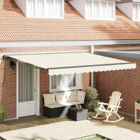 Syfax Markisenrahmen Creme 400 x 300 cm Polyester mit PolyurethanBeschichtung