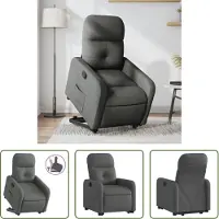 The Living Store Relaxsessel mit Aufstehhilfe Dunkelgrau Stoff