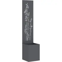 Syfax Garten Sichtschutz-Leinwand Floral Anthrazit 32 x 32 x 150 cm