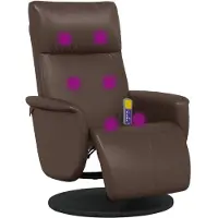 Syfax Massagesessel mit Fußteil Braun Kunstleder