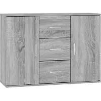 Syfax Sideboard Grau Sonoma 91x29,5x65 cm Holzwerkstoff