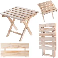 Kadax Couchtisch für Liegestühle Natur 39x37cm