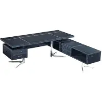 Xl Moebel Gmbh Moderner Eckschreibtisch aus MDF und Edelstahl in Grau