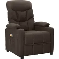 Syfax Massagesessel Dunkelbraun Stoff