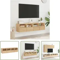 The Living Store TV-Wandschränke 2 Stk. Sonoma-Eiche 60x30x30 cm Holzwerkstoff
