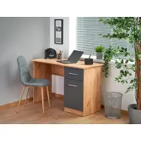 Halmar Schreibtisch Elmo 120x78x55 cm Computertisch für Homeoffice Eiche/Dunkelgrau
