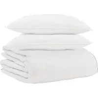 Syfax Winterbettdecke mit Kissen 3 Stk. Weiß Daunenfeder