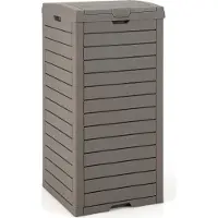 Costway Mülleimer, 118 L, Abfalltonne mit Deckel, ausziehbarer Flüssigkeitsschale&Griff, wasserdichter Müllbehälter Outdoor, Mülltonne, 1 Pack, Braun