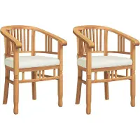 Syfax Stuhl 2 stk. Braun Massivholz Teak