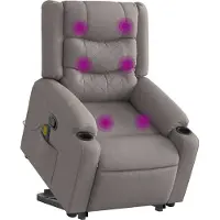 Syfax Massagesessel mit Aufstehhilfe Taupe Stoff