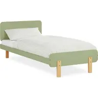 Homestyle4u Holzbett 90x200 Kinder mit Lattenrost Kinderbett Grün Junge Jugendbett Kiefer Massivholz