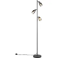 Reality Stehleuchte Cadiz, schwarz/anthrazit, 3-flammig, Höhe 154 cm