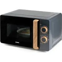 Domo DO3320, Arbeitsplatte, Solo-Mikrowelle, 20 l, 700 W, Drehregler, Schwarz, Holz