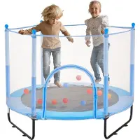 StarTech.com Mini-Trampolin für Kinder - Indoor-Rebounder mit Netz - 1545 mm - Blau - Fitnessgerät für springende Übungen - Spielzeug für aktive Bewegung