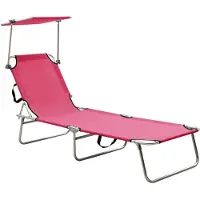 Syfax Klappliege mit Sonnendach Rosa Aluminium