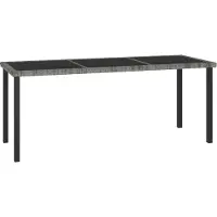 Syfax Garten-Esstisch Grau 180x70x73 cm Poly Rattan