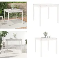 vidaXL Gartentisch Weiß 82,5x82,5x76 cm Massivholz Kiefer - Gartentisch - Gartentische - Outdoor Tisch - Terrassentisch