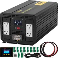 Vevor Wechselrichter, 6000W, modifizierter Sinuswechselrichter DC 12V auf AC 230V Auto-Konverter mit LCD-Display, LED-Anzeigen EU-Steckdosen Wechselrichter, für Auto, Wohnmobil, Lkw, Boot, Reisen