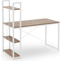 Halmar Schreibtisch mit Regal Narvik B1 - Dub-Sonoma / Weiß