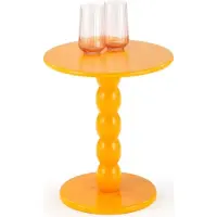 Halmar Couchtisch CIRILLA rund einbeinig lackiert Ø40x47 cm Wohnzimmer Senfgelb