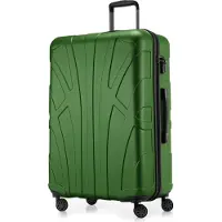 Suitline - Reisekoffer groß erweiterbar, Koffer XL 4 Rollen, Rollkoffer Hartschale, Trolley Hardcase Check-In Gepäck 20-23 kg, Gurtmaß 158 cm, TSA,Grün