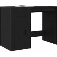 Syfax Schreibtisch mit Speicher Schwarz Eichen-Optik 100 x 49 x 74 cm