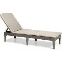 Allibert by KETER Sonnenliege Jaipur, Rattan-Optik, Cappuccino, Verstellbare Rückenlehne, 187 x 58 x 29 cm