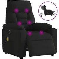 Syfax Massagesessel Elektrisch Schwarz Mikrofasergewebe