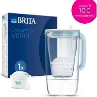 Brita Wasserkaraffe aus Glas Modell One blau, 2,5L Gesamtvolumen, 1,5L gefiltertes Wasser, 1 Maxtra Pro All-In-1 Filterkartusche