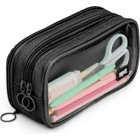 Zipit Half & Half Federmäppchen, Großes Etui mit Organizer, Schwarz