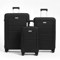 Omna | Koffer auf Rollen Set NEVADA - 3-teilig - Schwarz - Elegant und funktional - Ideal für Reisende
