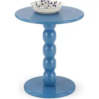 Halmar Couchtisch CIRILLA rund einbeinig lackiert Ø40x47 cm Wohnzimmer Hellblau