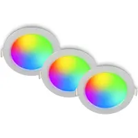 Briloner 3er Set LED Einbaustrahler Einbauleuchten Spots RGB CCT Dimmbar Fernbedienung