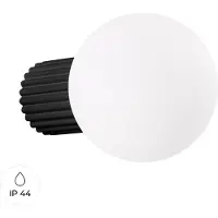 Sollux Wandleuchte HALO schwarz IP44 1xG9 8W Aluminium/Glas 12x17x12cm
