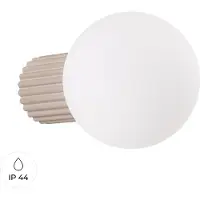 Sollux Wandleuchte HALO taupe IP44 1xG9 8W Aluminium/Glas 12x17x12cm