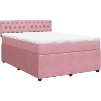 Syfax Boxspringbett mit Matratze Rosa 160x200 cm Samt