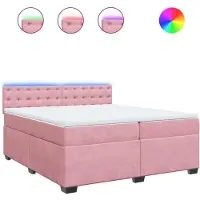 Syfax Boxspringbett mit Matratze Rosa 200x200 cm Samt