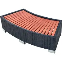 Syfax Spa-Einstiegsstufe Poly Rattan 92×45×25 cm Schwarz