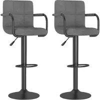 Syfax Barhocker 2 Stk. Hellgrau Stoff