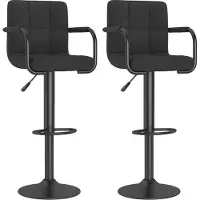 Syfax Barhocker 2 Stk. Schwarz Stoff