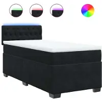 Syfax Boxspringbett mit Matratze Schwarz Samt