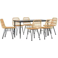 Syfax 7-tlg. Garten-Essgruppe Poly Rattan