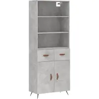Syfax Highboard Betongrau 69,5x34x180 cm Holzwerkstoff