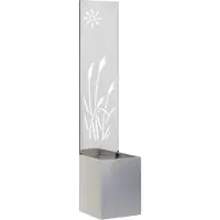 Syfax Garten Sichtschutz-Leinwand Silber 32 x 32 x 150 cm Edelstahl