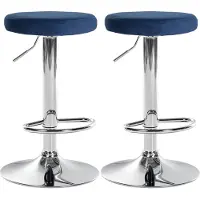 CLP 2er Set Barhocker Ponte Samt chrom - schwarz