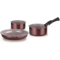 Arthur Martin Kochgeschirr Set AM2503, 18-teilig, Aluminium, Für alle Herdarten inklusive Induktion, Abnehmbarer Griff